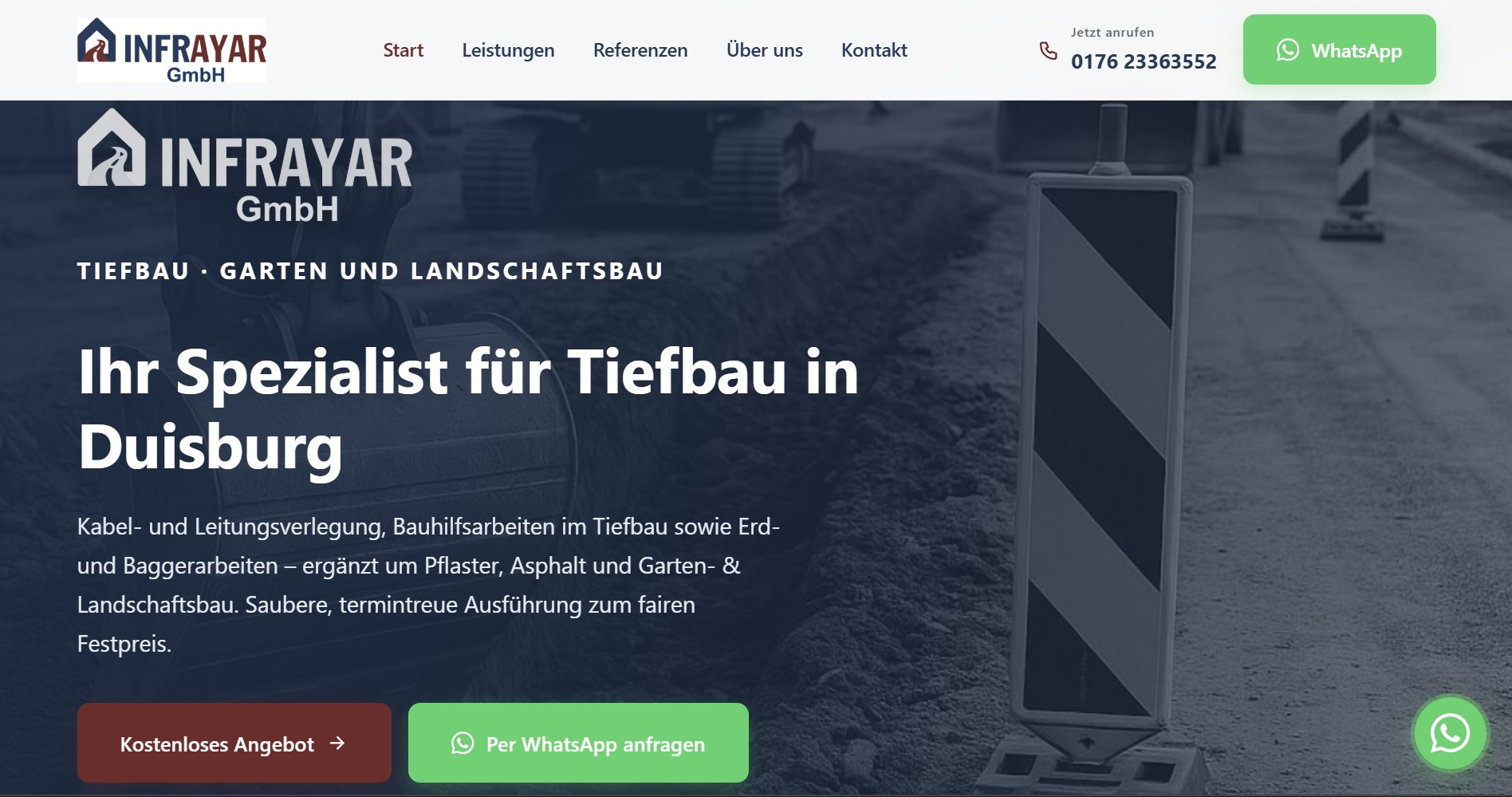 Website von INFRAYAR GmbH
